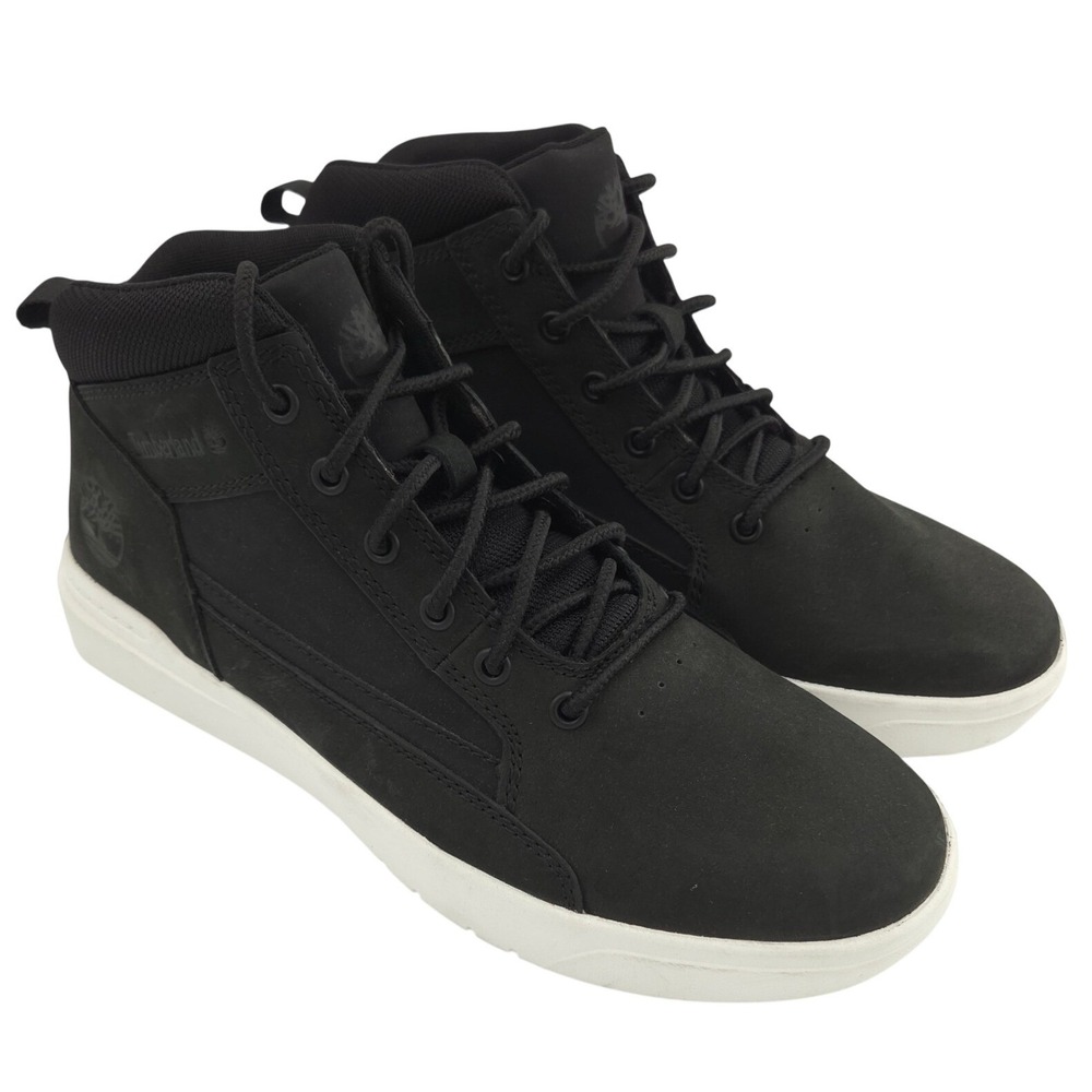 Timberland Allston Sneakers Mens 9 Black Leather High Top Shoes TB0A69V5 NEW